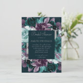 Invitation Moody Boho | Douche violette Turquoise Turquoise p (Debout devant)