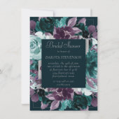 Invitation Moody Boho | Douche violette Turquoise Turquoise p (Devant)