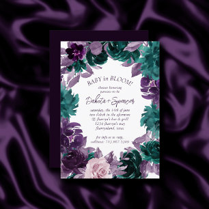 Invitation Moody Boho   Eggplant Bébé pourpre dans la douche