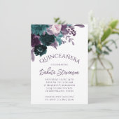 Invitation Moody Boho | Eggplant pourpre et Quinceanera Turqu (Debout devant)