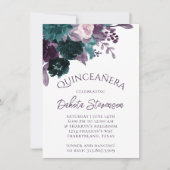 Invitation Moody Boho | Eggplant pourpre et Quinceanera Turqu (Devant)