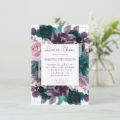 Invitation Moody Boho | Eggplant Purple Amour Turquoise en Fl (Debout devant)