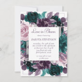 Invitation Moody Boho | Eggplant Purple Amour Turquoise en Fl (Devant)