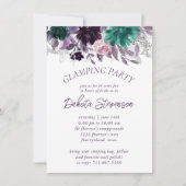 Invitation Moody Boho | Eggplant Purple Floral Glamping Party (Devant)