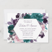 Invitation Moody Boho | Eggplant Purple Flore Cadre (Devant)
