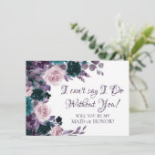 Invitation Moody Boho | Eggplant Purple Mariage Poser (Debout devant)