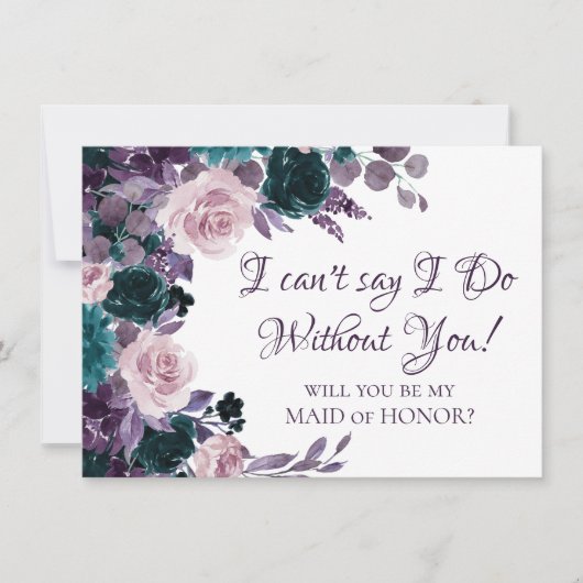 Invitation Moody Boho | Eggplant Purple Mariage Poser (Devant)