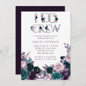 Invitation Moody Boho | Eggplant Turquoise I Do Crew Fête des (Devant / Derrière)