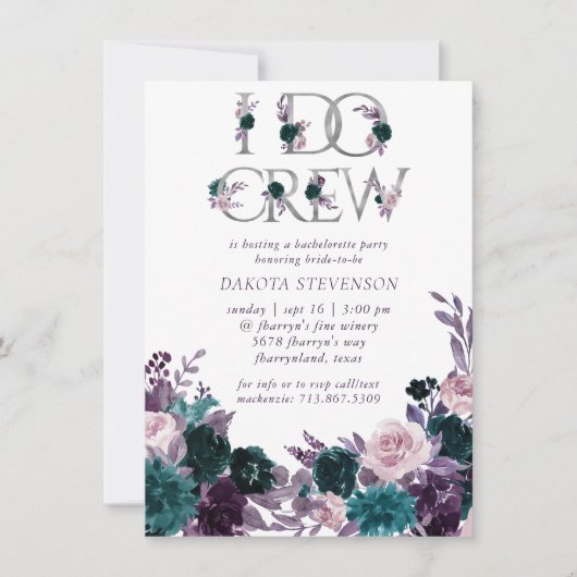 Invitation Moody Boho | Eggplant Turquoise I Do Crew Fête des (Devant)