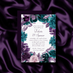 Invitation Moody Boho Gerplant Purple Flore foncé couronne