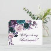 Invitation Moody Boho | Proposition de photo florale pourpre  (Debout devant)