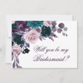 Invitation Moody Boho | Proposition de photo florale pourpre  (Devant)