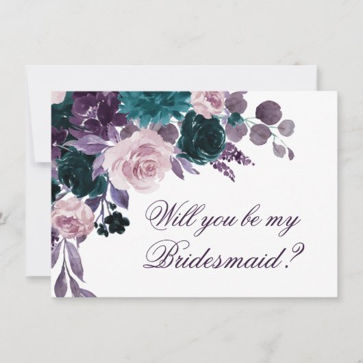 Invitation Moody Boho | Proposition de photo florale pourpre  (Devant)