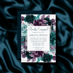 Invitation Moody Boho   Roses Turquoises et violets Finalemen