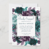Invitation Moody Boho | Roses Turquoises et violets Finalemen (Devant)