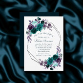 Invitation Moody Boho | Turquoise et violet Roses Fabrique Ci