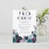 Invitation Moody Boho | Turquoise Floral I Do Crew Fête des m (Debout devant)