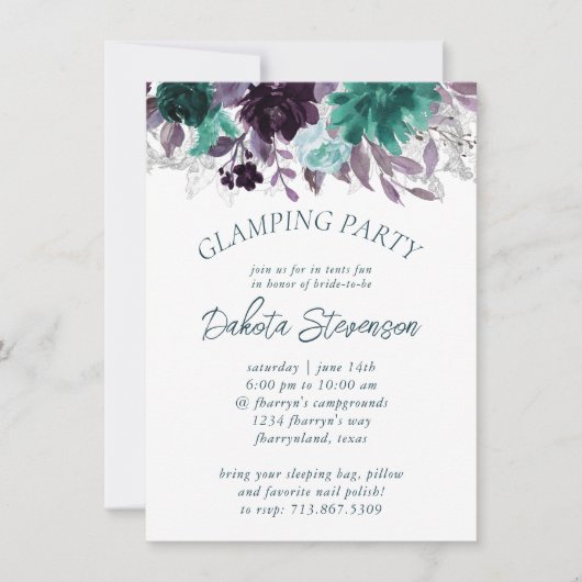 Invitation Moody Boho | Turquoise Glamping Floral Garland (Devant)