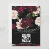 Invitation Moody Burgundy Blush Floral QR Code Wedding (Dos)