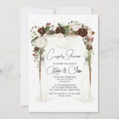 Invitation Moody Burgundy Floral Arch Couples Shower (Devant)