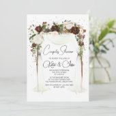 Invitation Moody Burgundy Floral Arch Couples Shower (Debout devant)