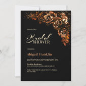 Invitation Moody Burnt Orange Floral Fête des mariées (Devant)