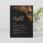 Invitation Moody Burnt Orange Floral Fête des mariées (Debout devant)