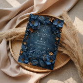 Invitation Moody Copper Floral Wedding