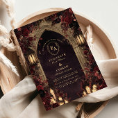 Invitation Moody Crimson Floral Mariage