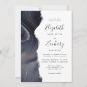 Invitation Moody Dark Agate Mariage Parties scintillant en ar (Devant)