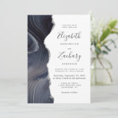 Invitation Moody Dark Agate Mariage Parties scintillant en ar (Debout devant)