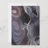 Invitation Moody Dark Agate Mariage Parties scintillant en ar (Dos)