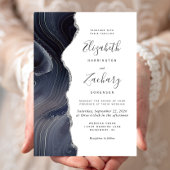 Invitation Moody Dark Agate Mariage Parties scintillant en ar