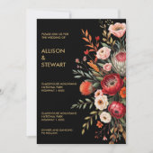 Invitation Moody Dark Floral Mariage d'élégance botanique (Devant)