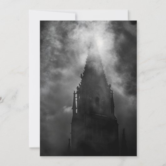 Invitation Moody Dark Ghost Bride dans Mist Bridal Luncheon (Dos)