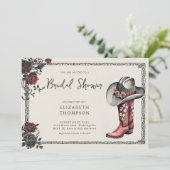 Invitation Moody Dark Goth Western Black Roses Fête des marié (Debout devant)