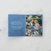 Invitation Moody Denim & Navy Floral Custom Photo Mariage (Intérieur)