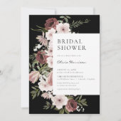 Invitation Moody Dusty Rose Floral Fête des mariées (Devant)