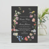 Invitation Moody Dutch Floral Wreath Garden Fête Anniversaire (Debout devant)