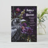 Invitation Moody Elegant Purple Jardin Gothique Floral Crow (Debout devant)