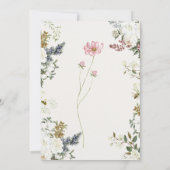 Invitation Moody Evergreen & White Rose Botanical Watercolor  (Dos)