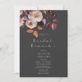 Invitation Moody Fall Burgundy & Cream Peonies Bridal Brunch (Devant)