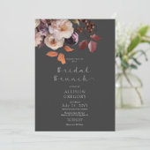 Invitation Moody Fall Burgundy & Cream Peonies Bridal Brunch (Debout devant)