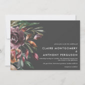 Invitation Moody Fall Floral Burst Mariage (Devant)