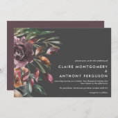 Invitation Moody Fall Floral Burst Mariage (Devant / Derrière)