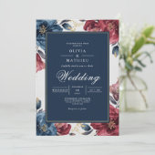 Invitation Moody Floral Arch Flourish Wedding (Debout devant)
