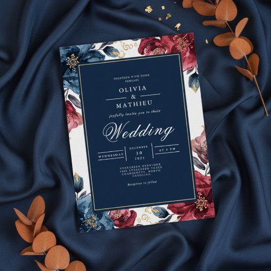Invitation Moody Floral Arch Flourish Wedding