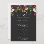 Invitation Moody Floral Black Gothique Mariage Bienvenue Cart (Dos)
