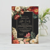 Invitation Moody Floral Black Happily Ever After Party (Debout devant)