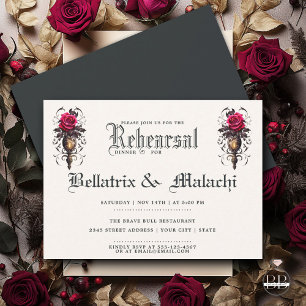 Invitation Moody Floral Goth Crimson Rose